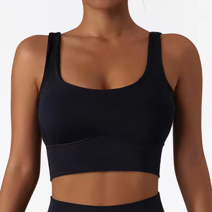 Sujetador deportivo cómodo y agradable para la piel con almohadilla para el pecho, camiseta sin mangas para mujer, gimnasio, Fitness, correr, Yoga, chaleco elástico, ropa interior para mujer - 1