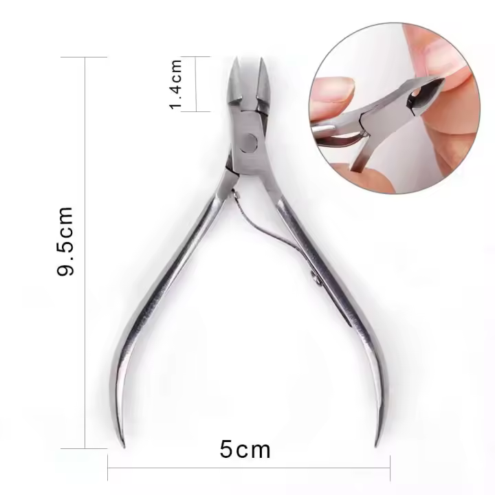 Pinza profesional para cutículas de uñas, alicates plateados, producto para eliminar la piel muerta, herramienta de manicura artística - 1