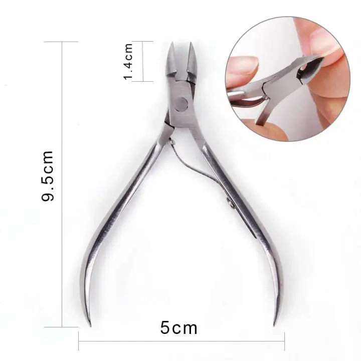 Pinza profesional para cutículas de uñas, alicates plateados, producto para eliminar la piel muerta, herramienta de manicura artística - 1