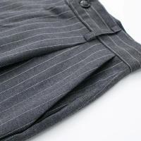TRAF Pantalones rectos a rayas, otoño 2024, pantalones largos plisados ​​elegantes para mujer, pantalones casuales de moda para mujer, pantalones negros Beige y grises para oficina - details 9