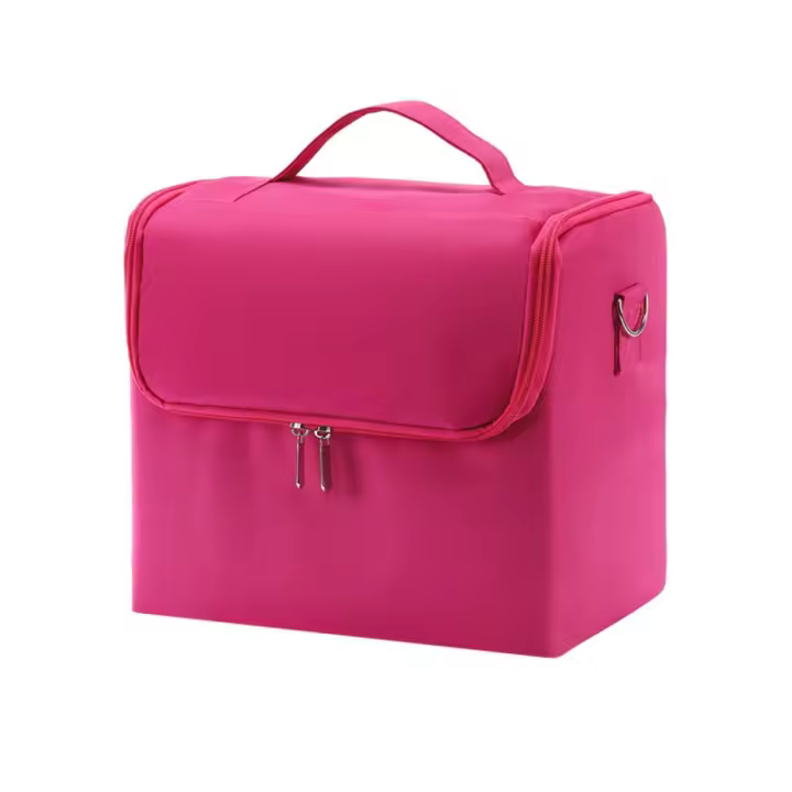 Estuche de transporte de maquillaje multicapa correas ajustables impermeable bolsa de cosméticos de gran capacidad mango cómodo de gran capacidad - 1