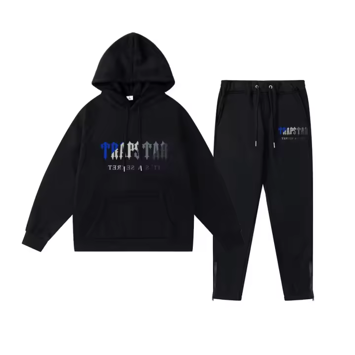 Sudadera con capucha Trapst con estampado de cabeza de tigre, conjunto deportivo informal con letras degradadas, a la moda. - 1