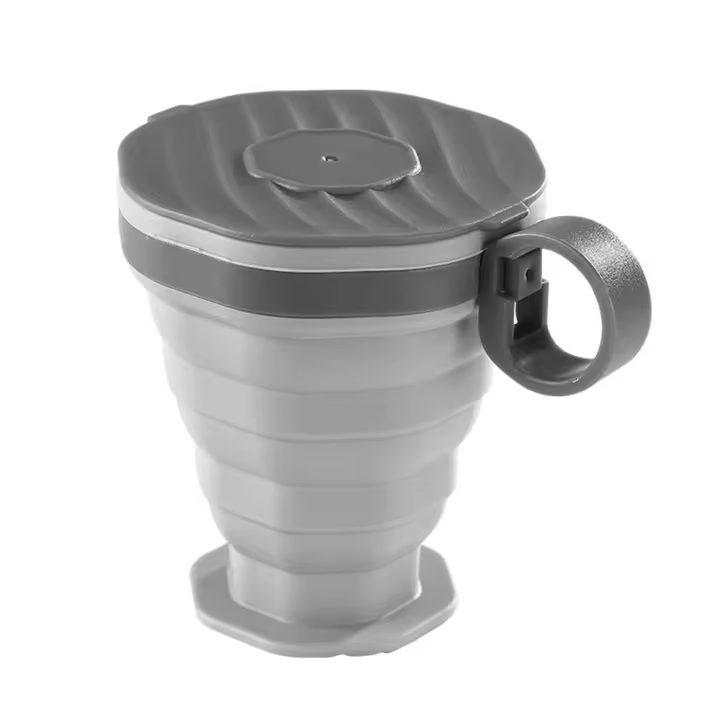 Taza de silicona plegable telescópica para el hogar, suministros de viaje para cocina y comedor, tazas de café, 220ml - 1