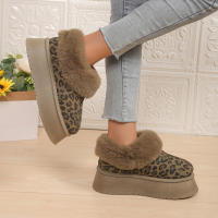 Botas de nieve con estampado de leopardo, engrosadas y de terciopelo para mantener el calor y usar a la moda antideslizante. - details 4