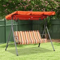 Columpio de Jardín de Metal con Parasol 3 Sillas, Cojín y Techo Ajustable 240kg 169x110x151cm - details 24