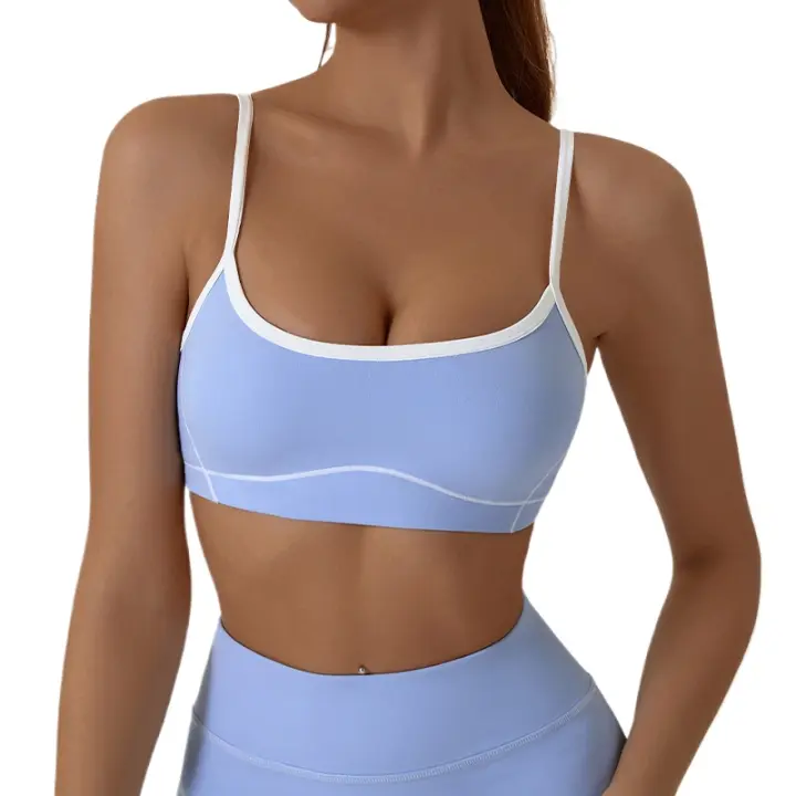 Sujetador deportivo para mujer, gimnasio, soporte alto, realce de impacto, almohadilla extraíble para el pecho, ropa interior Sexy para Fitness, Pilates, Yoga, Top corto sin mangas - 1