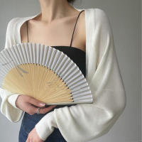 Elegante chal de punto fino de verano para mujer, chal de seda de hielo de manga larga de Color sólido, abrigo informal con protección solar - details 5