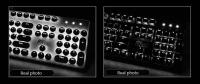 Teclado mecánico Retro Steam Punk para juegos, 104 teclas, luz blanca, tapa redonda, LED, retroiluminación brillante, con cable USB - details 10