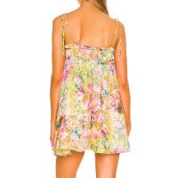 Vestido de primavera 2025 para mujer, estilo europeo y americano, estampado floral francés, sin espalda, con abertura y tirantes finos. - details 11