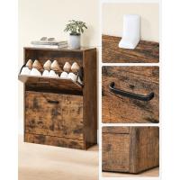 Armario de Madera de 3 Pisos Diseño con 3 Puertas Abatibles Ideal para Entrada Estrecha, Pasillo, Sala de Estar 60 x 24 x 120 cm Marrón Rústico - details 23