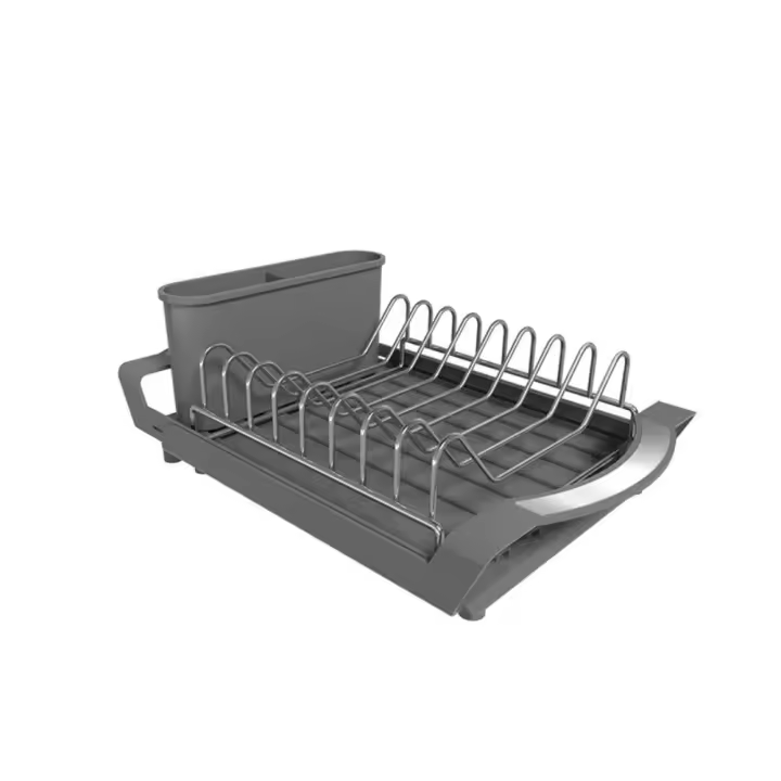 Escurridor de platos extensible de gran capacidad, soporte de almacenamiento de utensilios para ahorrar espacio, organizador de vajilla, escurridor de platos de diseño hueco - 1