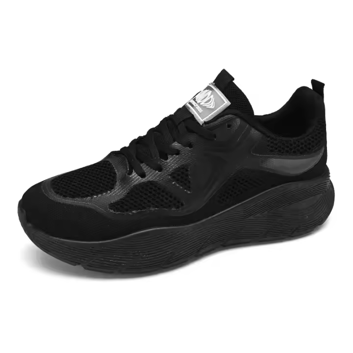 Zapatillas de correr con plataforma para hombre Zapatillas naranjas transpirables de punto informales a la moda Zapatos antideslizantes para deportes al aire libre - 1
