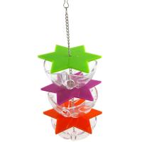 Juguetes colgantes para morder pájaros, estrella Hexagonal acrílica, caja de comida creativa para loros, fácil instalación multicapa, alimentador de forrajeo de aves - details 12
