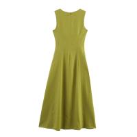 PB & ZA2025 vestido sin mangas con cuello cuadrado y cintura sencilla con tirantes y botones, novedad de verano, ropa para mujer - details 4