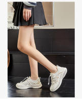 Zapatillas blancas de suela de espuma gruesa Versátiles zapatos deportivos para mujer transpirables - details 13