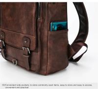 Mochila de cuero para hombre, bolso de negocios para ordenador portátil de 15,6 pulgadas, de gran capacidad, para viaje y colegio - details 21