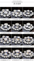 Linglong-Juego completo de tazas de cerámica para el hogar, cuenco, olla, panal, porcelana azul y blanca, cervecería de té - details 7