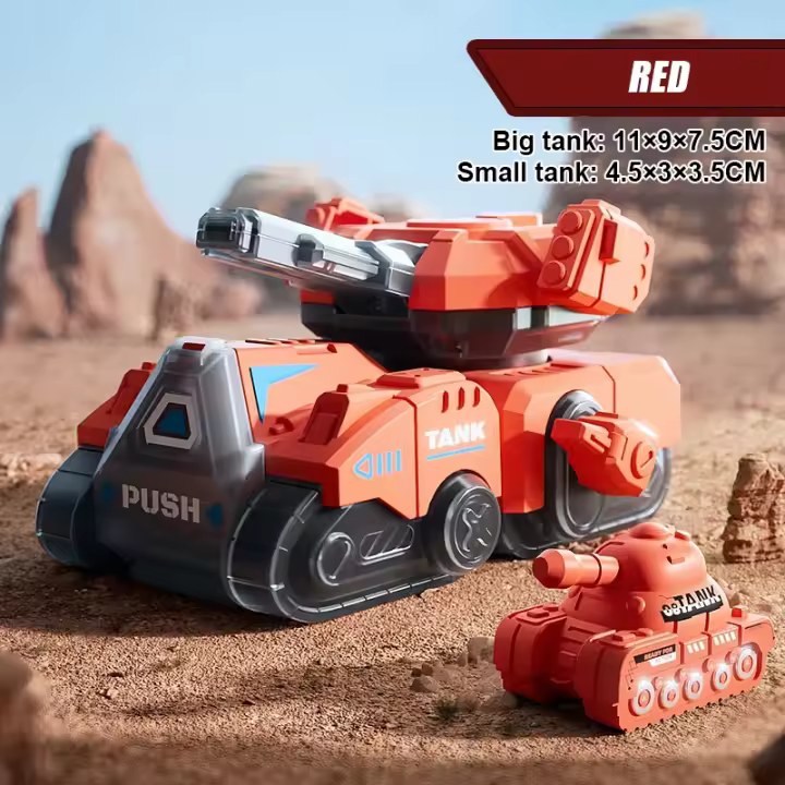 Tanque de mecanismo de relojería, coche de cuerda, modelo de juguete, tanque para caminar, torreta giratoria, juguete mecánico clásico educativo, regalo para bebés y niños - 1