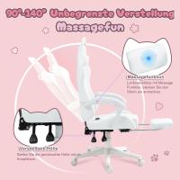 Silla de juego para ordenador, diseño ergonómico, con respaldo alto, soporte lumbar, reposapiés, piel sintética - details 41