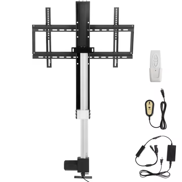 SucceBuy Soporte elevador de TV motorizado, soporte de montaje de TV eléctrico resistente para televisores de plasma LCD/LED/OLED de pantalla plana de 26"-60", elevación automática, negro - 1