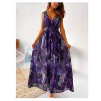 Vestido de verano con cuello en v para mujer, vestidos estampados a la moda - details 2