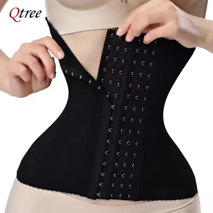 Qtree-vestido adelgazante para mujer, cinturón de entrenamiento de cintura, faja moldeadora de vientre, moldeador de cuerpo, correas de compresión de grasa, corsé con gancho firme - 1
