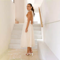 Vestido con cuello colgante informal alto de malla de moda Primavera/Verano 2025 para mujer - details 2