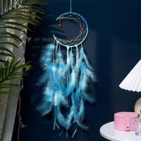 Atrapasueños de Luna, campanas de viento de plumas, adornos colgantes de pared tejidos a mano para dormitorio, regalos de Festival de cumpleaños, manualidades de decoración del hogar - details 1