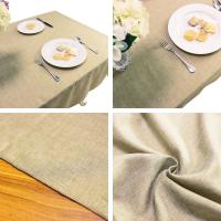 Mantel de lino y algodón para mesa, cubierta impermeable de tela lavable, color caqui y gris, para decoración de boda y fiesta de navidad - details 7