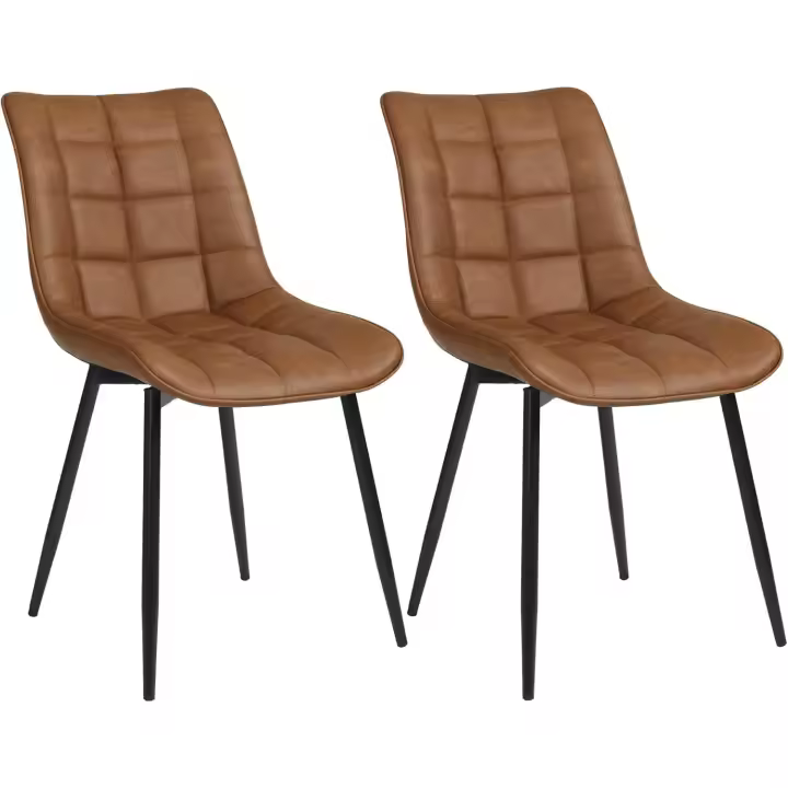Tapizada Estructura Metálica Sillón con Respaldo Sillas de Cocina Antracita - 1