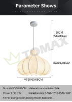TOMAXIN-Lámpara de araña para sala de estar, dormitorio, estudio, seda, atenuación tricolor, 60CM - details 19