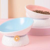 Cuenco de cerámica para gatos, cuenco creativo con boca inclinada para mascotas, base alta, antideslizante, multiusos, cuenco de alimentación para comida de perros, contenedor de agua - details 5