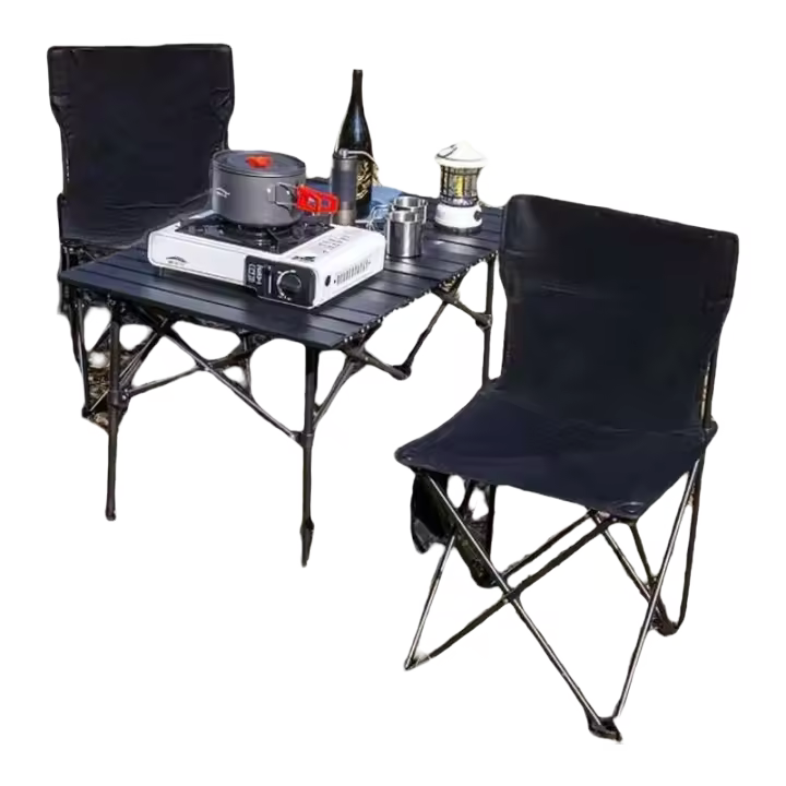 Equipo portátil para acampar con forma de luna para picnic, nuevas sillas de metal, sillas plegables para exteriores - 1