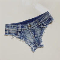 Pantalones cortos de cintura baja Mini pantalones vaqueros calientes baile Tanga Bar pantalones cortos Denim playa Casual señora - details 1