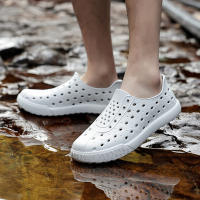 Al aire libre pareja agujero zapatos vadear tendencia de ocio sandalias de playa de los hombres y las mujeres transpirable suela suave hueco zapatos de lluvia - details 1