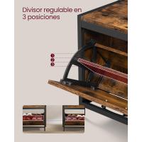 Perchero Zapatero Industrial Estante Superior con 9 Ganchos Estilo Rústico Marrón y Negro - details 12