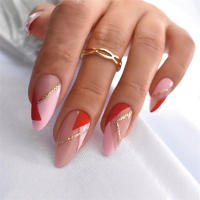 24Pcs Uñas Postizas De Póker Manicura Ballerina Removible Almendra Uñas Falsas De Decoración Para Mujeres Y Niñas Uñas Postizas De Cuchara Completo - details 13