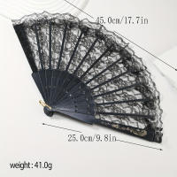 1 abanico de encaje de estilo europeo vintage, elegante abanico de mano floral para mujer, accesorio de refrigeración portátil plegable para bodas, discotecas y eventos de cosplay, sin batería - details 3