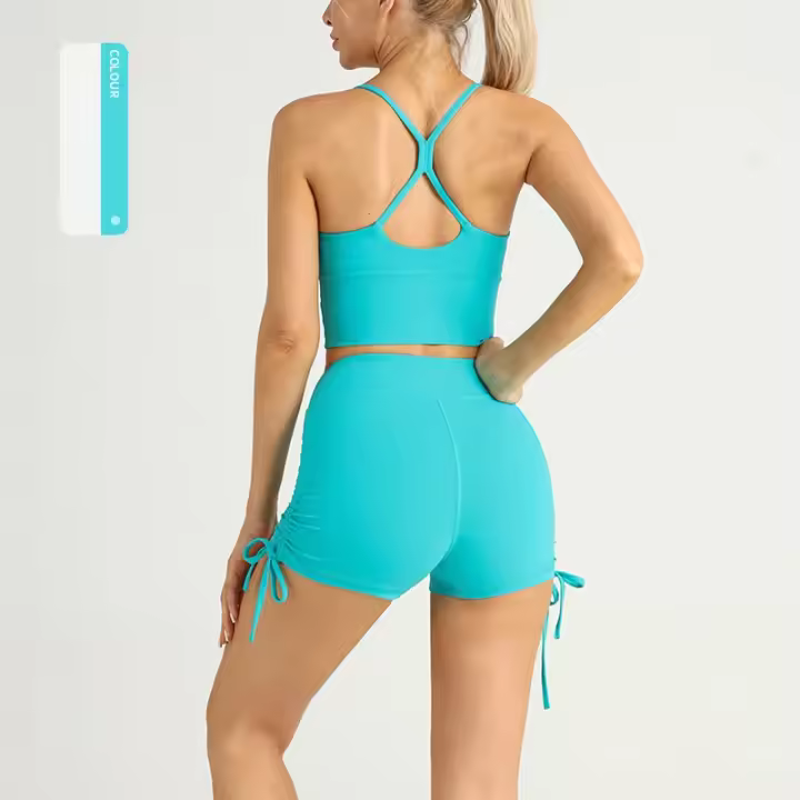 ZHUMU GYM Conjunto de Yoga de Verano de Dos Piezas Chándal de Gimnasio para Mujeres - 1