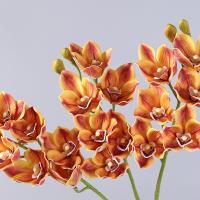 Orquídea Papilio Artificial de 6 cabezas, colores vivos, rama de flor de Cymbidium realista, tallos flexibles de tacto Real, flores falsas - details 11