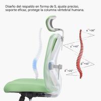 Silla de escritorio para computadora con reposacabezas ajustable y soporte lumbar, respaldo alto, silla ejecutiva giratoria para oficina en casa (azul claro) - details 25