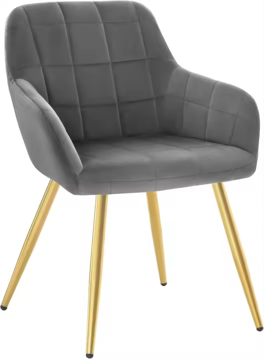 Silla de Comedor Nórdica Vintage Diseño Moderno de Metal con Tapiz de Terciopelo - 1