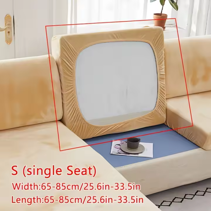 Funda de sofá de terciopelo antideslizante, cubierta de sofá elástica, cálida, muebles universales para las cuatro estaciones, invierno, 1 unidad - 1
