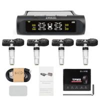 Sistema de Monitor de Sensor de alarma de presión de neumáticos TPMS, pantalla de coche, advertencia de temperatura de carga de energía Solar interna/externa - details 11