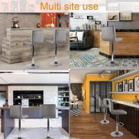 Taburete de Bar de Juego de 2 Altos de Cocina Silla de Bar de Cuero Sintético Regulable en Altura con Resaldo y Reposapiés Giratorio de 360° para Cocina, Mostrador, Bar Negro - details 13