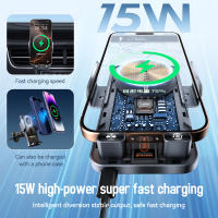 Soporte inalámbrico para teléfono de coche, soporte de teléfono de inducción infrarroja de carga rápida inalámbrica de 15W, Universal transparente para - details 5