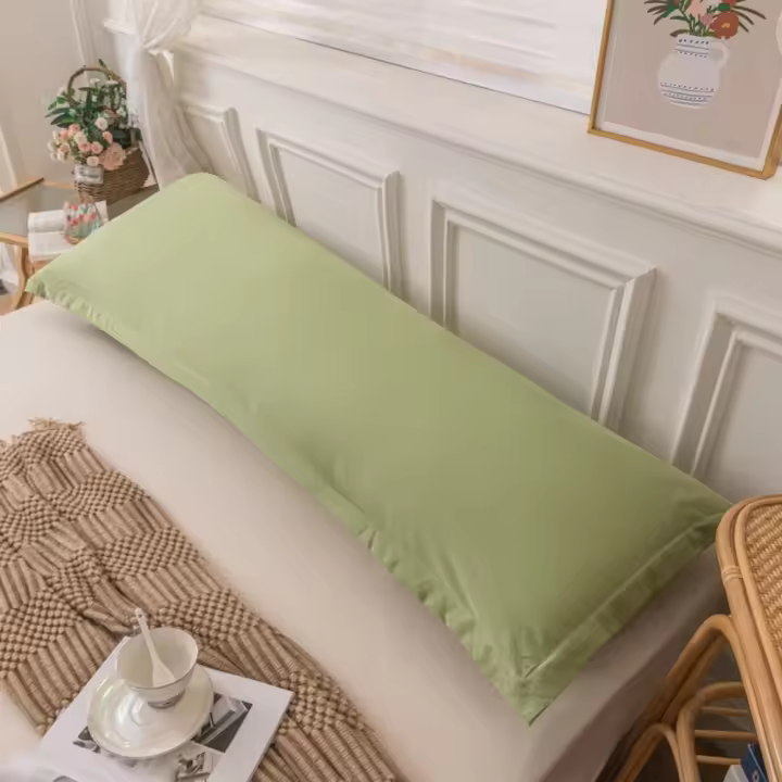 Funda de almohada de una pieza para el hogar, funda de almohada extendida agradable a la piel, funda de almohada larga lavable de algodón, cama King Size - 1