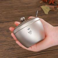 Villa de titanio para acampar, tarro de 220ml, botella de sal, azúcar, pimienta, condimento en polvo, cuchara, recipiente de cocina para picnic al aire libre - details 7