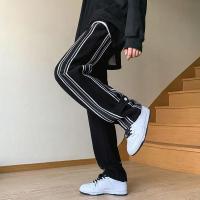 Pantalones deportivos a rayas de pierna recta para hombre, ropa holgada, ropa popular, pantalones deportivos de verano, ropa, ropa, - details 1