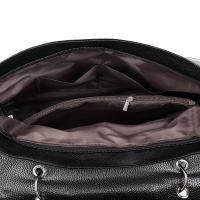 Bolso Gótico Punk de Hueso Bolso de Mano de Cuero Sintético Negro de Gran Capacidad con Correa Desmontable y Destacadores de Remache Perfecto para Halloween, Festivales de Música y Uso Diario - details 5